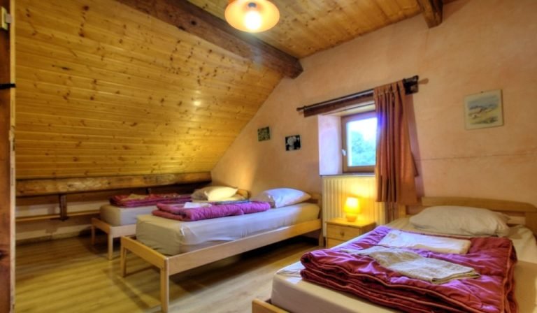 Attic bedroom with single beds