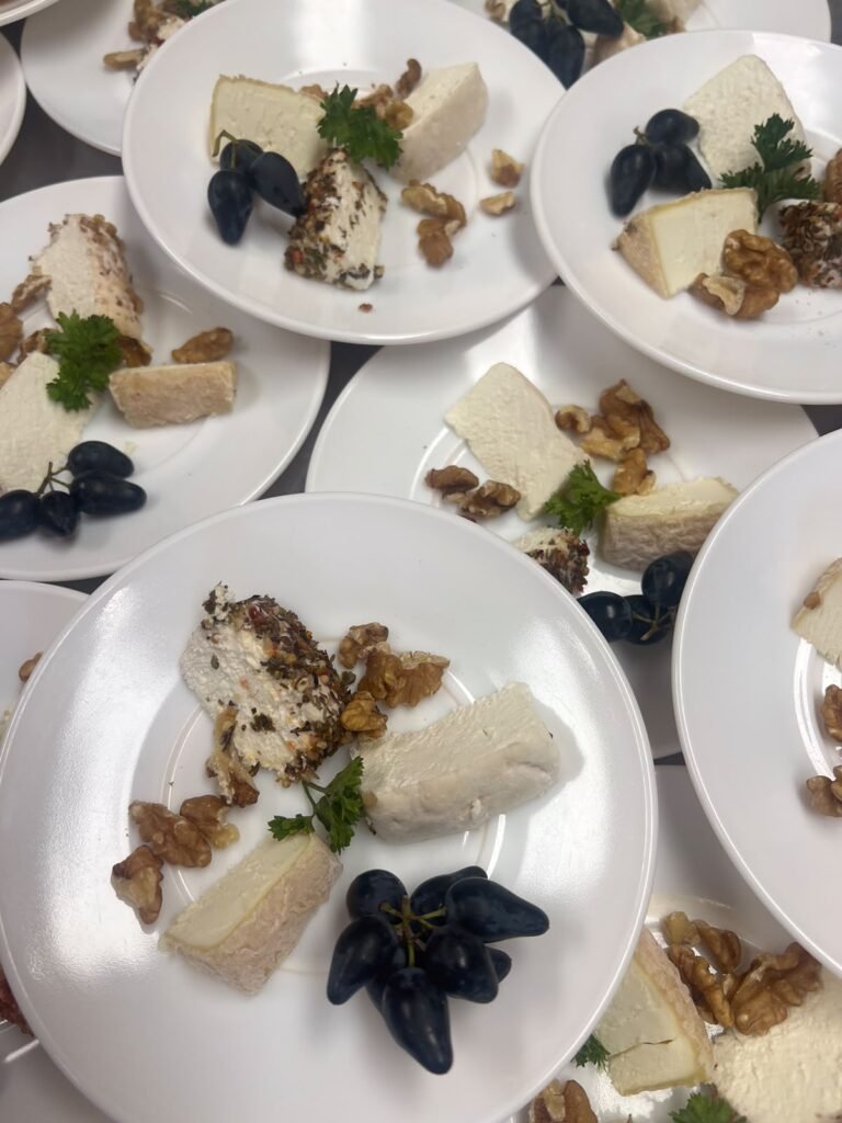 Plates served at the inn, made with produce from the farm