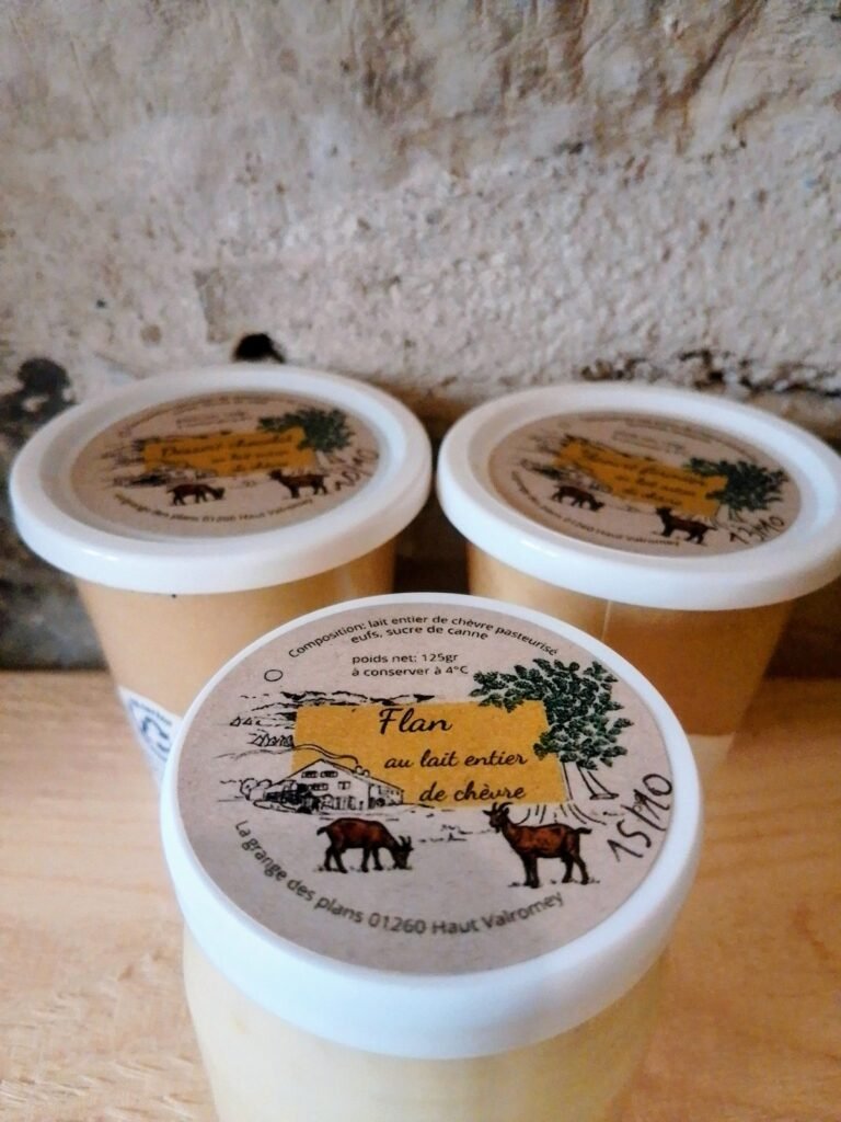 Whole goat’s milk flans from La Grange des Plans, 125 g pots